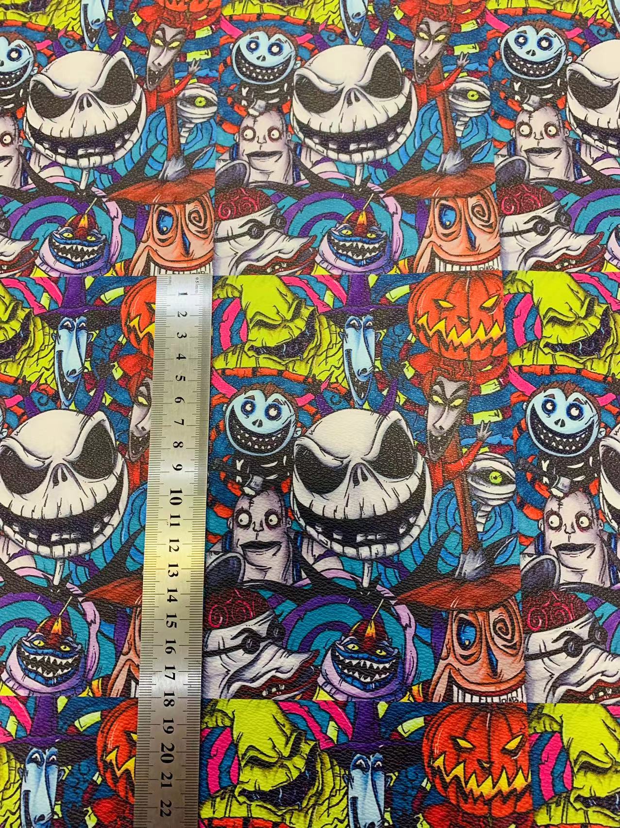 New Fashion 13x18CM Halloween Design Leather Fabric For Handmade Shoes , Sneakers and Handicrafts By Yard