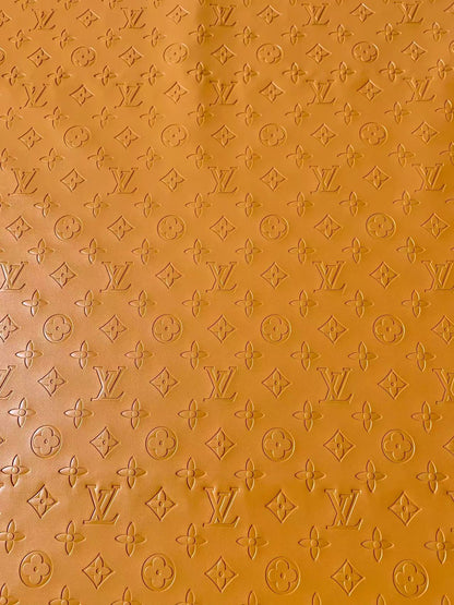 Napa Material Tan Embossed LV Leather For Upholstery Apparel Furniture Handicraft Goods