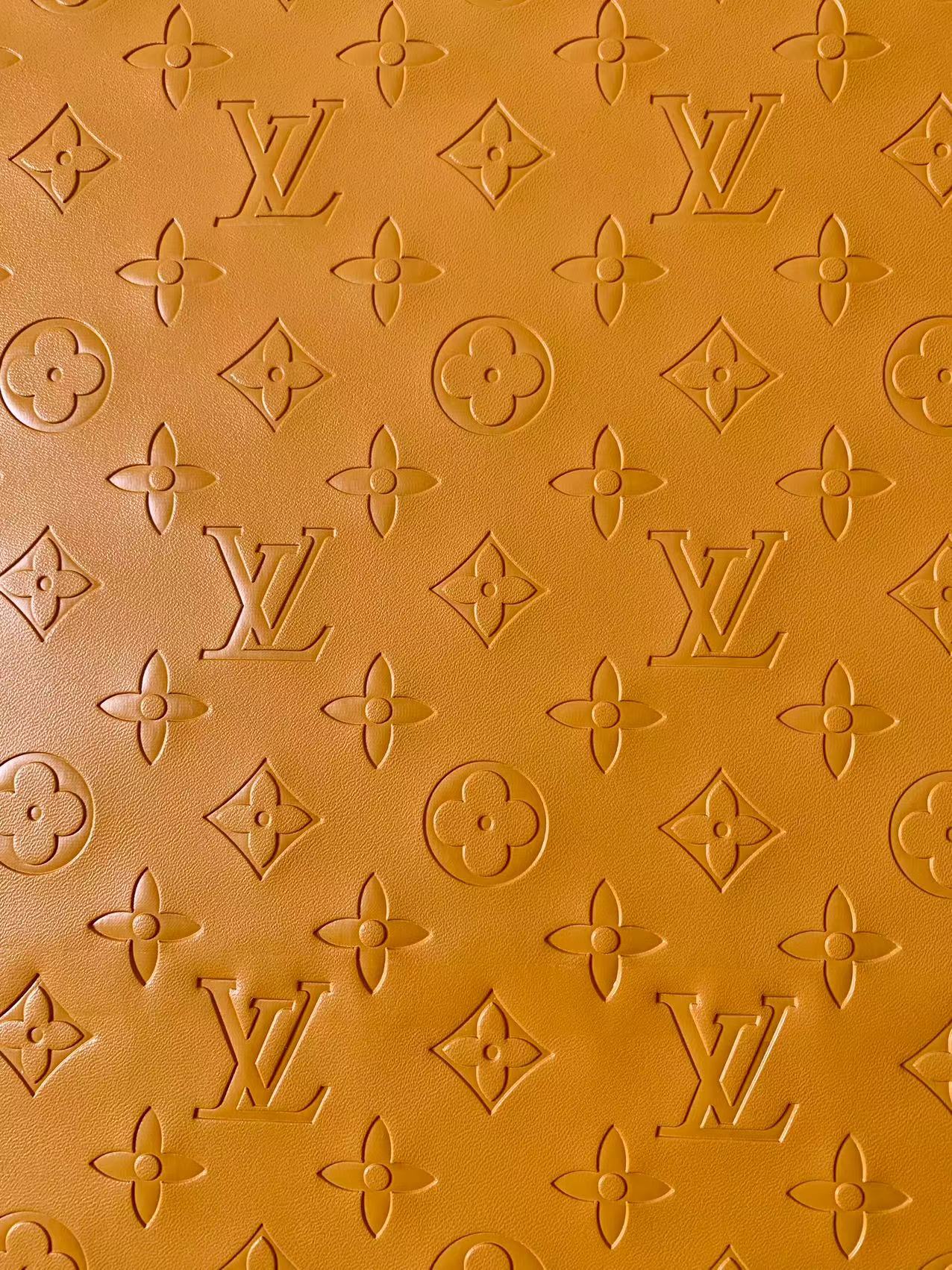 Napa Material Tan Embossed LV Leather For Upholstery Apparel Furniture Handicraft Goods