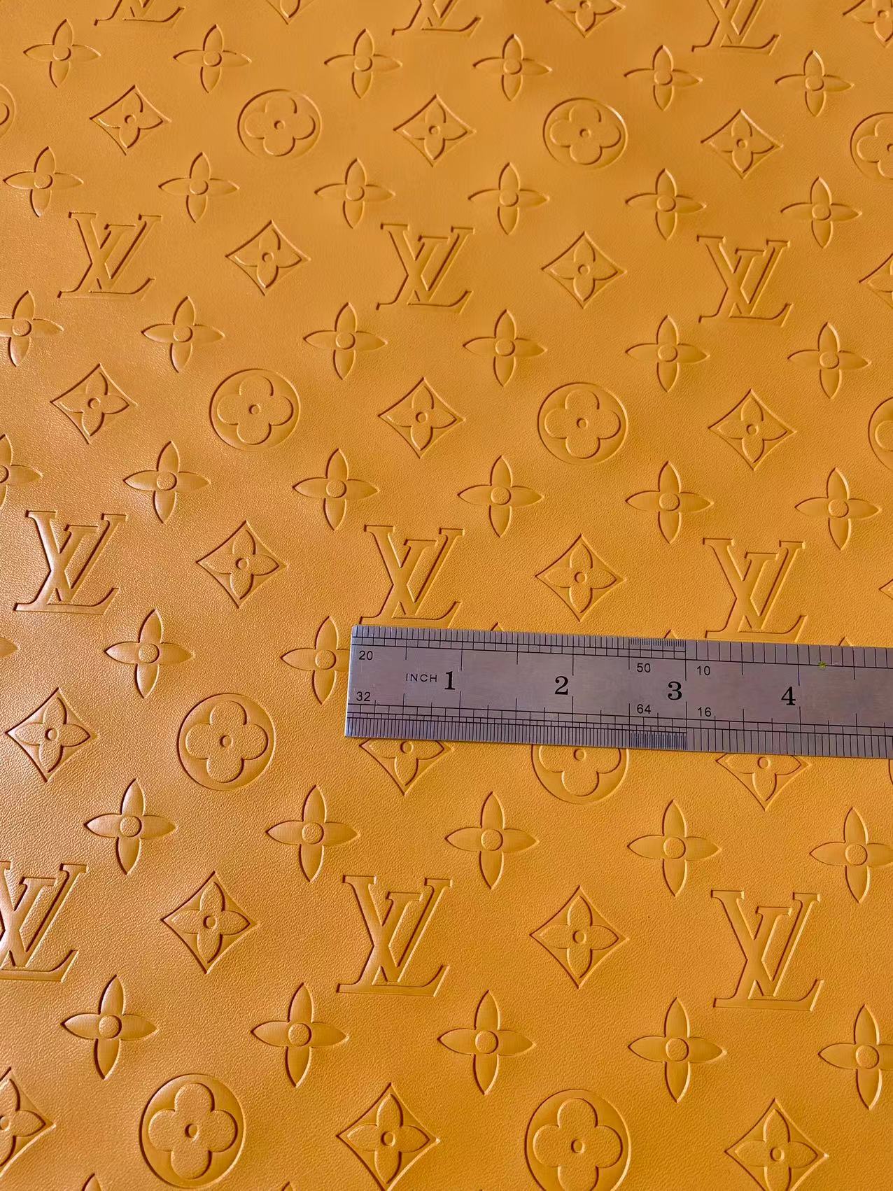 Napa Material Tan Embossed LV Leather For Upholstery Apparel Furniture Handicraft Goods