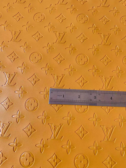 Napa Material Tan Embossed LV Leather For Upholstery Apparel Furniture Handicraft Goods