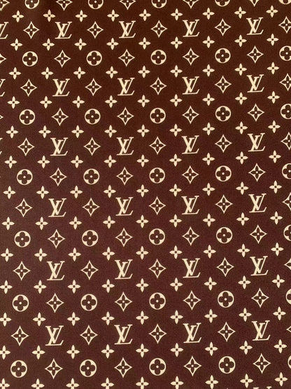 Craft Brown LV Cotton With Polyester Cloth Fabric For DIY Handicraft Apparel