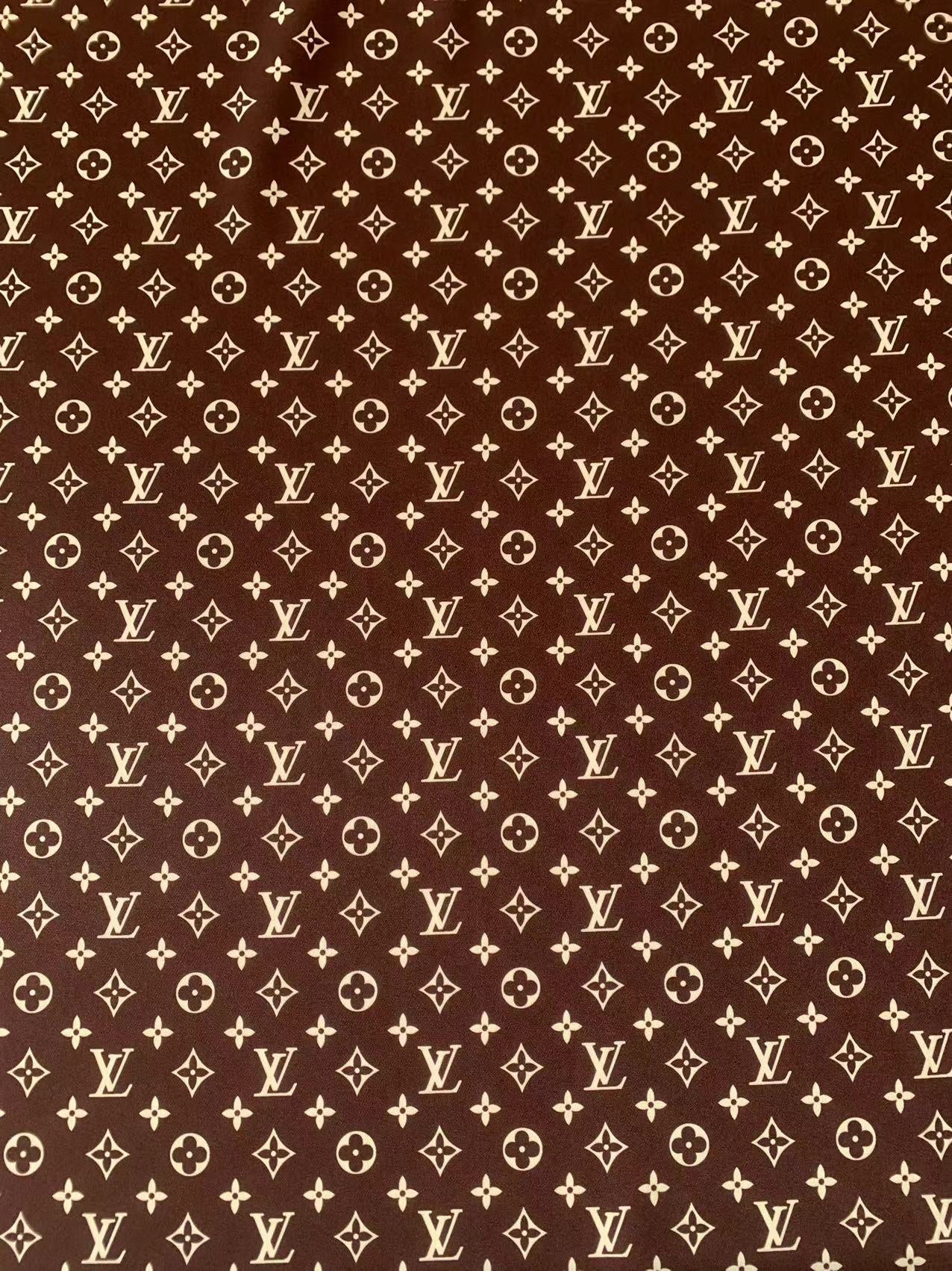 Craft Brown LV Cotton With Polyester Cloth Fabric For DIY Handicraft Apparel