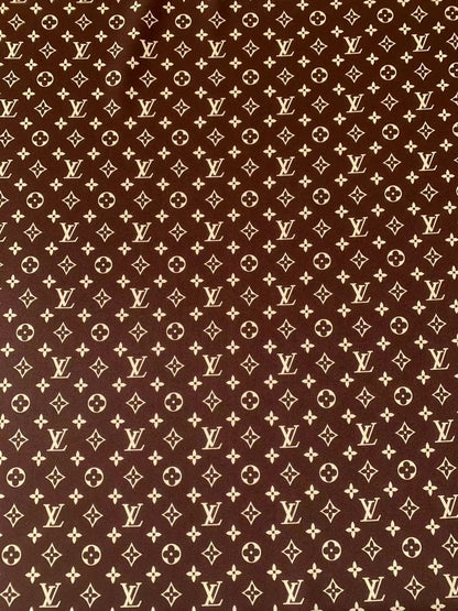 Craft Brown LV Cotton With Polyester Cloth Fabric For DIY Handicraft Apparel