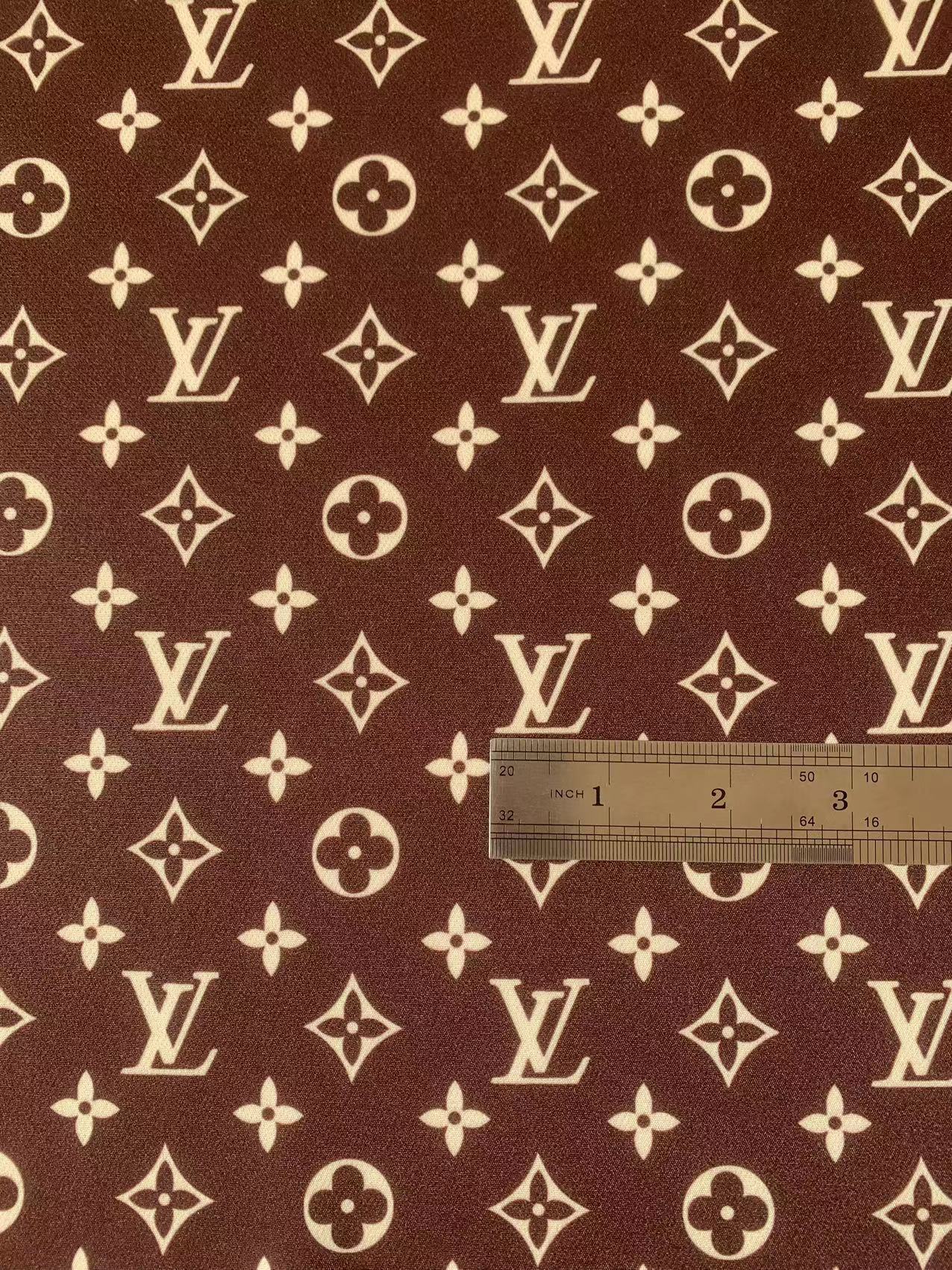 Craft Brown LV Cotton With Polyester Cloth Fabric For DIY Handicraft Apparel