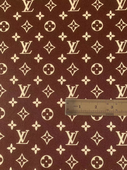 Craft Brown LV Cotton With Polyester Cloth Fabric For DIY Handicraft Apparel