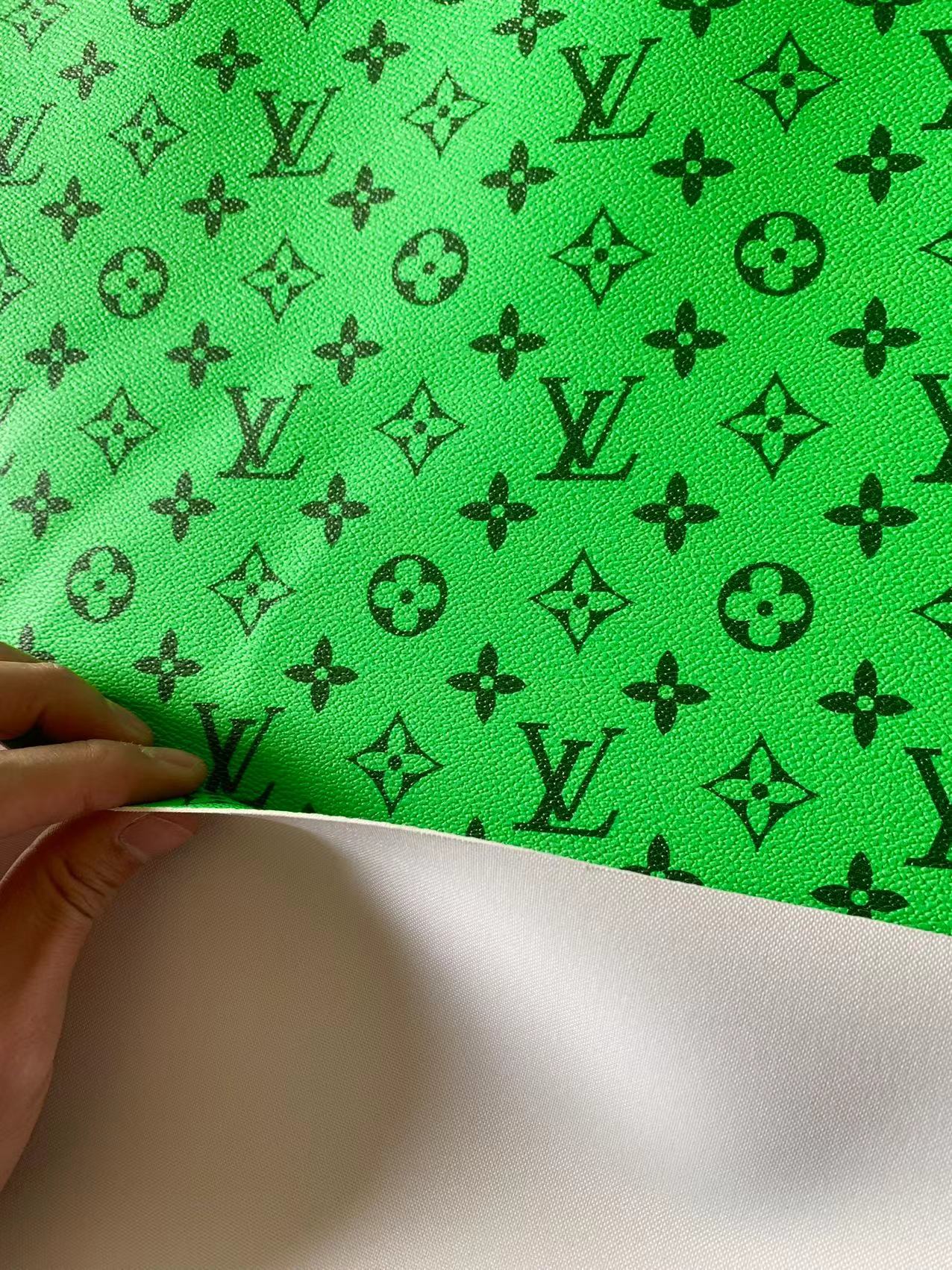 Classic Green vinyl crafting leather fabric For Handmade Shoes ,Bags and DIY Handicrafts By Yard