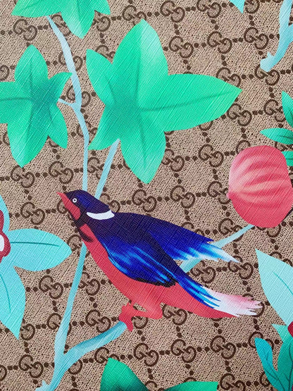 Craft Gucci With Bird Design Leather Fabric For Handmade Handicraft Goods By Yard