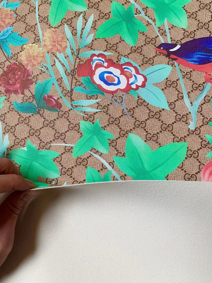 Craft Gucci With Bird Design Leather Fabric For Handmade Handicraft Goods By Yard