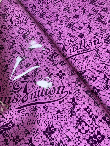 Fashion Louis Vuitton With Takashi Murakami Reflective Leather Fabric For Handmade Sewing Goods By Yard