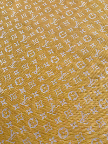 Tianchao Store Craft LV Cotton With Polyester Jacquard Cloth Fabric For Handmade Apparel (Yellow)