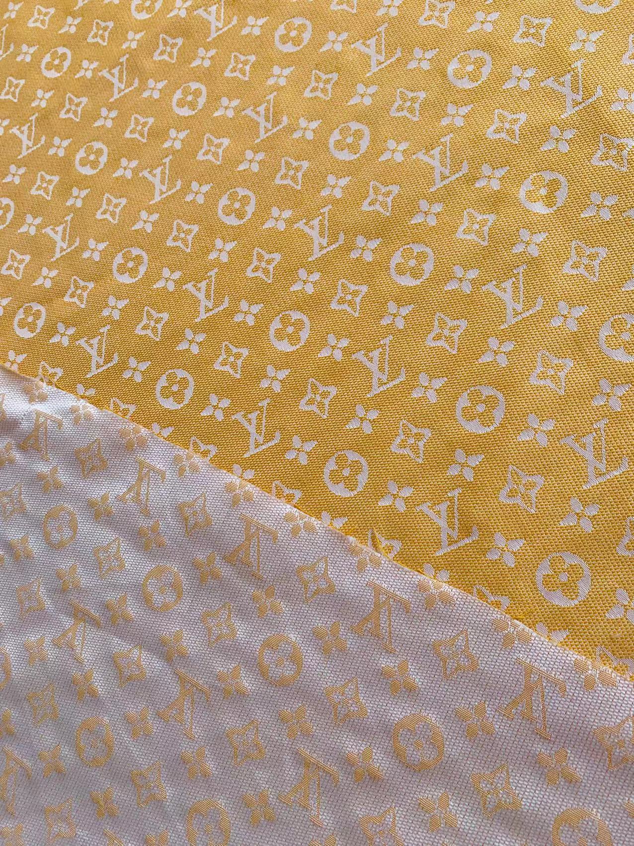 Tianchao Store Craft LV Cotton With Polyester Jacquard Cloth Fabric For Handmade Apparel (Yellow)