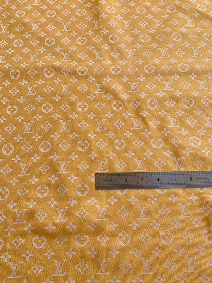 Tianchao Store Craft LV Cotton With Polyester Jacquard Cloth Fabric For Handmade Apparel (Yellow)