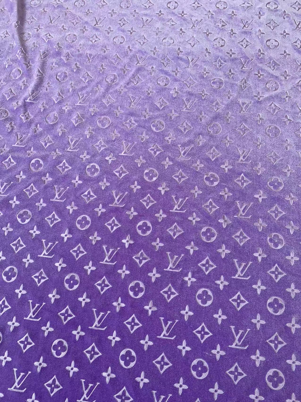 Popular Luxury LV Knitting Velvet Fabric For Handmade Sneaker,Car Upholstery and Apparel By Yard(Purple)