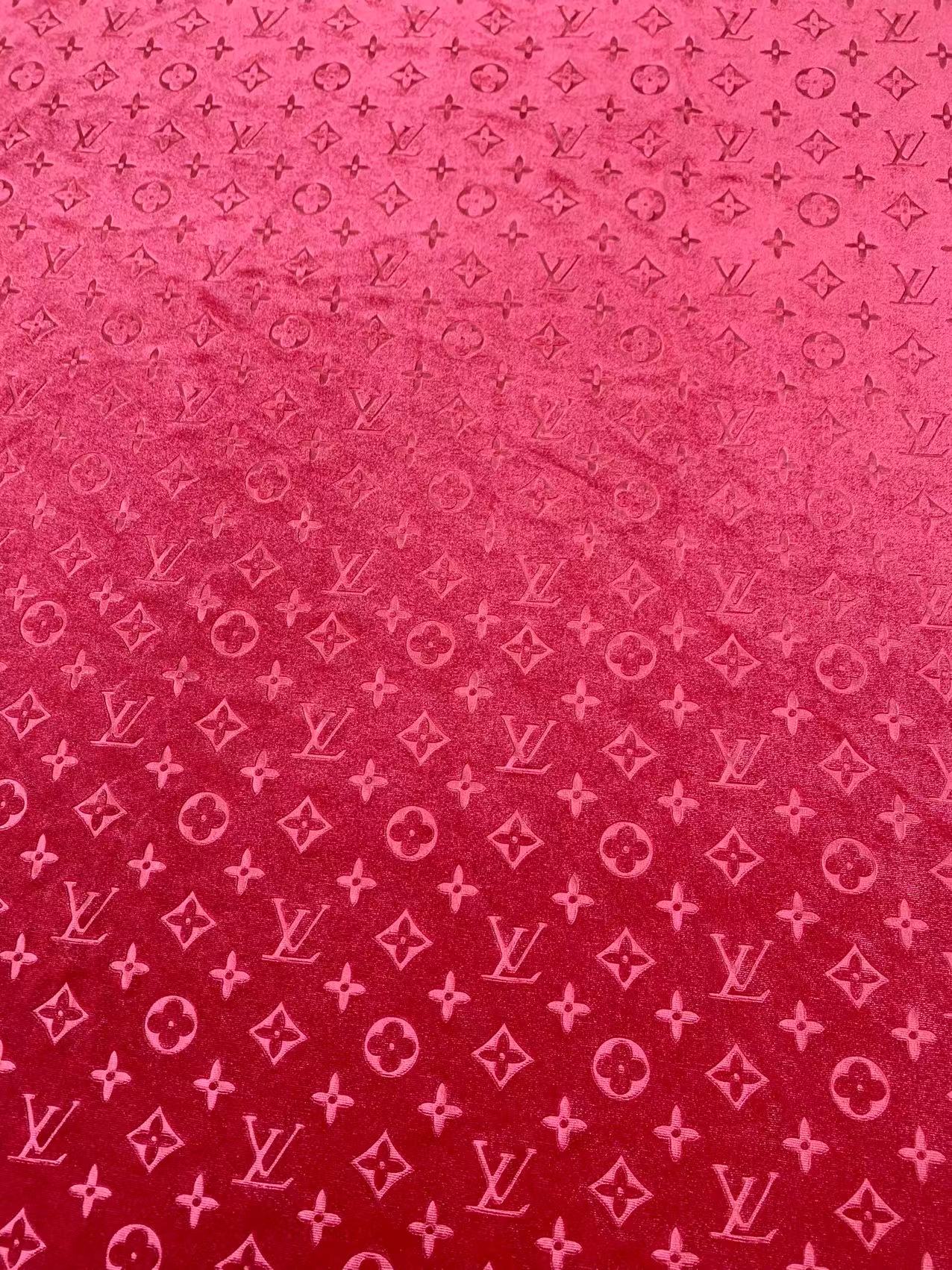 Popular Luxury LV Knitting Velvet Fabric For Handmade Sneaker,Car Upholstery and Apparel By Yard (Fuchsia)