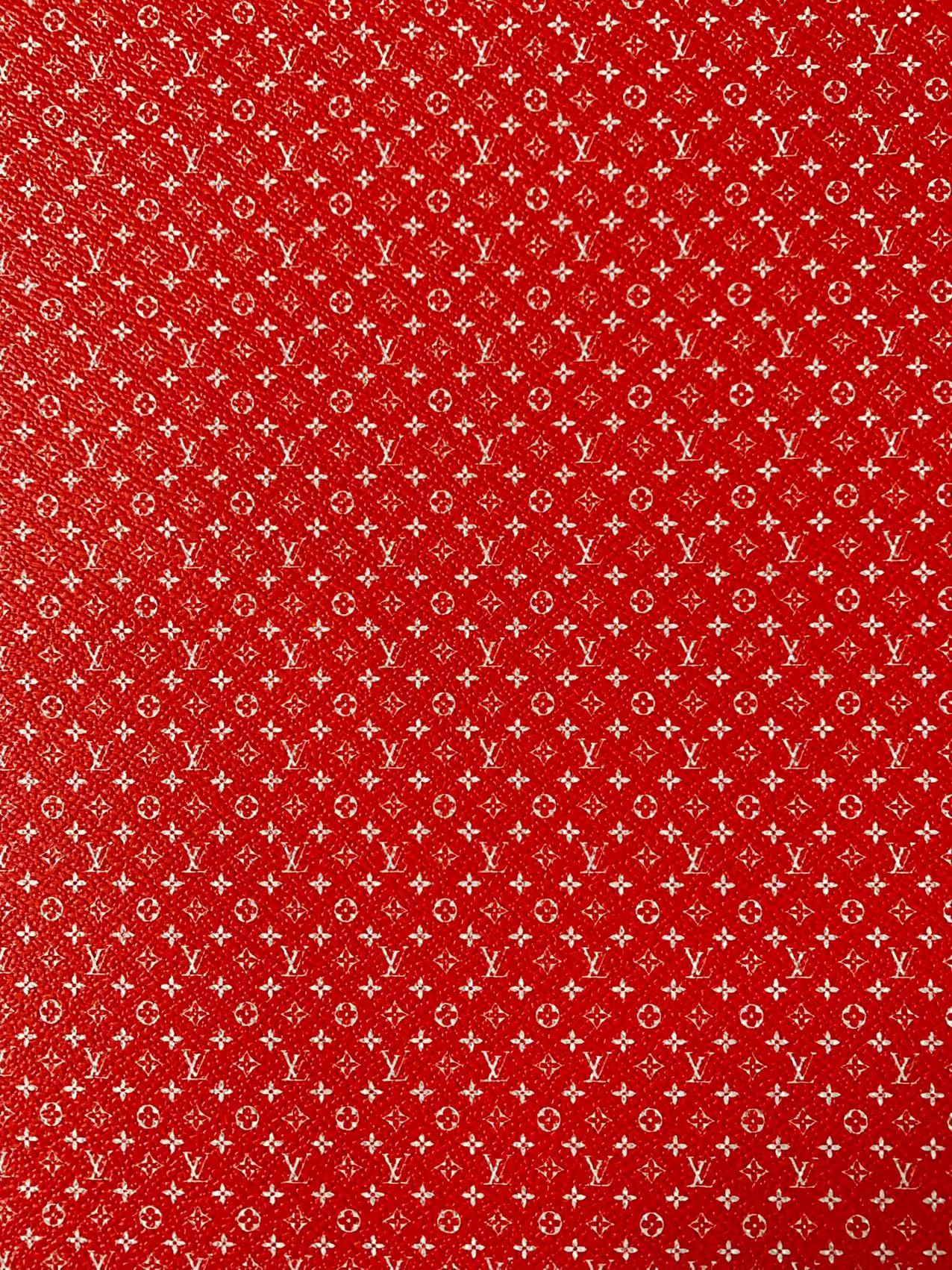 New LV Small Size 0.5mm vinyl crafting leather fabric Bag leather ,shoes leather ,Handicraft leather By Yards(Red)