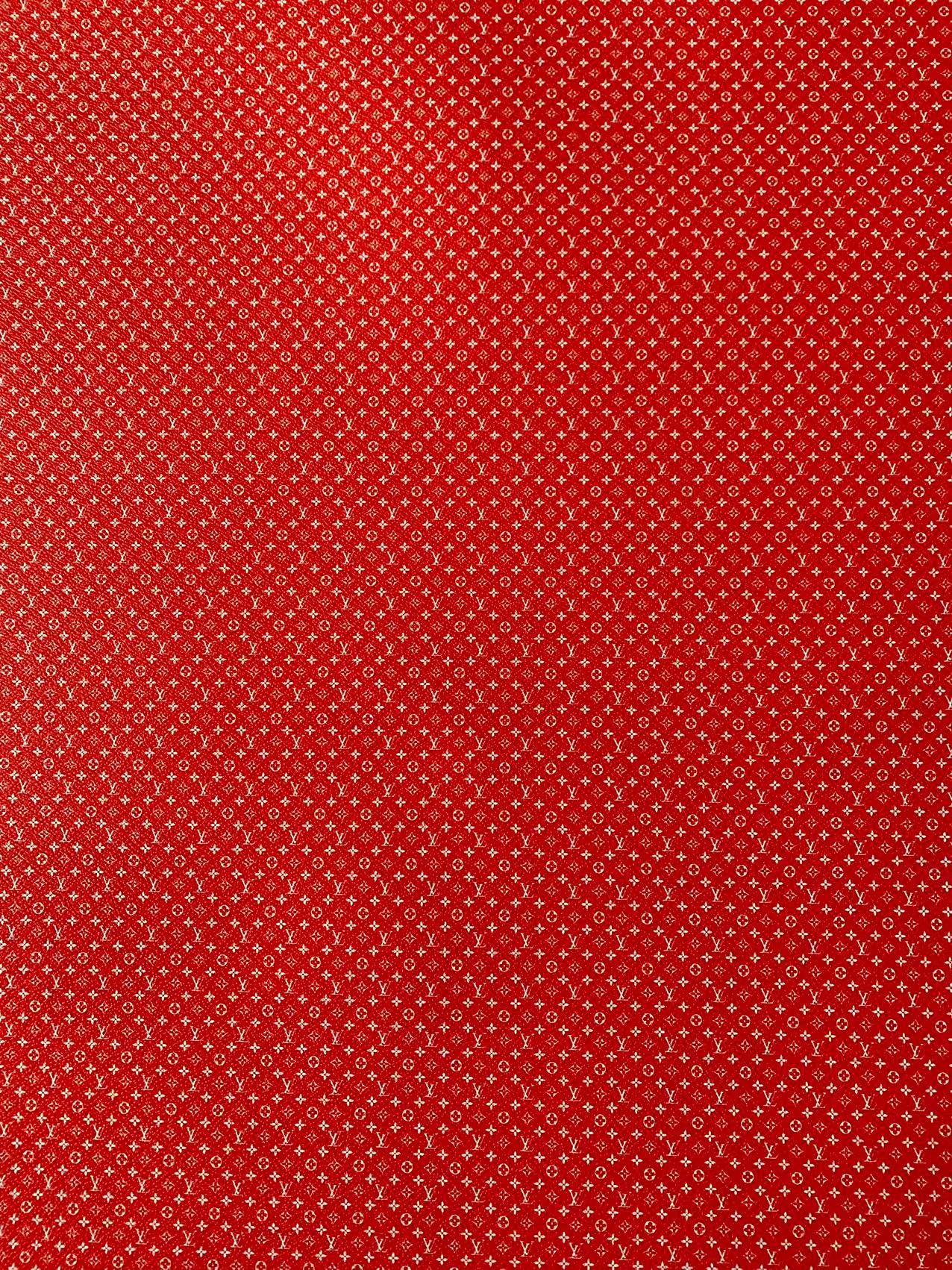 New LV Small Size 0.5mm vinyl crafting leather fabric Bag leather ,shoes leather ,Handicraft leather By Yards(Red)