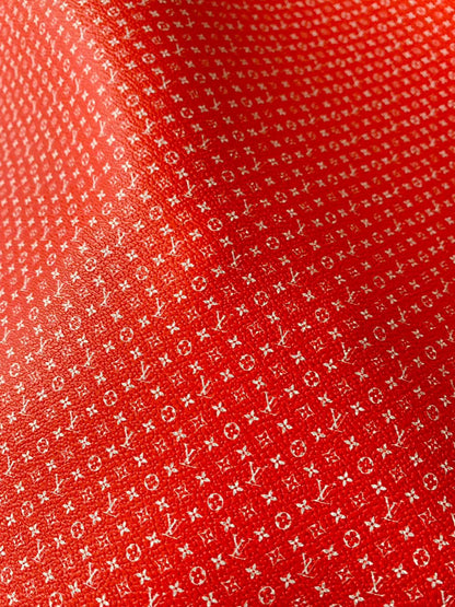 New LV Small Size 0.5mm vinyl crafting leather fabric Bag leather ,shoes leather ,Handicraft leather By Yards(Red)