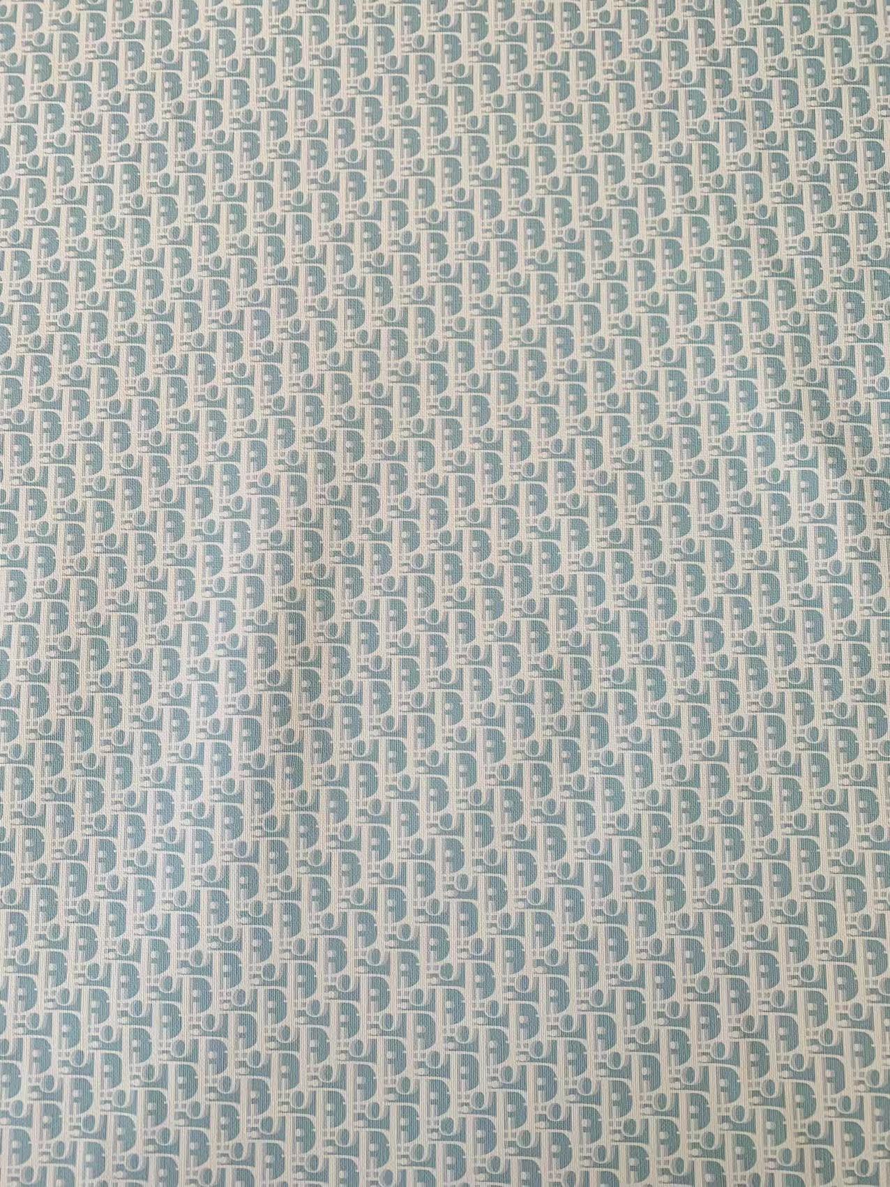 Craft Light Blue Dior Learher Fabric For Handmade Sneaker ,Upholstery Car Handicraft Goods By Yard