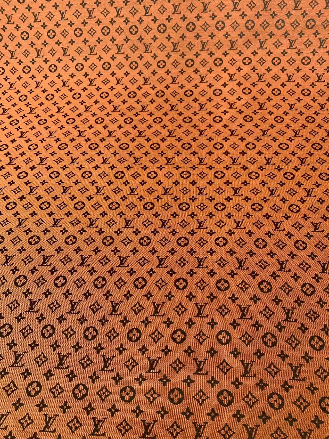 Fashion Orange LV Jacquard Cloth Fabric For Handmade Sneaker,Upholstery And Apparel