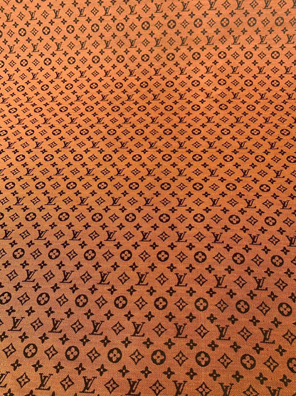 Fashion Orange LV Jacquard Cloth Fabric For Handmade Sneaker,Upholstery And Apparel