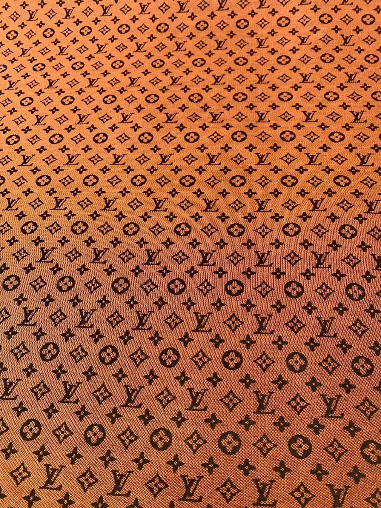 Fashion Orange LV Jacquard Cloth Fabric For Handmade Sneaker,Upholstery And Apparel