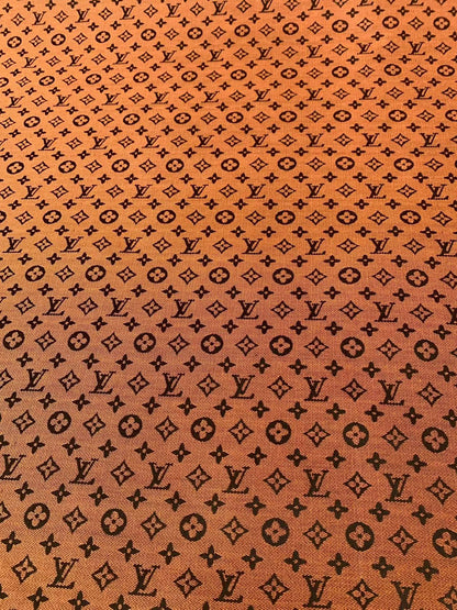 Fashion Orange LV Jacquard Cloth Fabric For Handmade Sneaker,Upholstery And Apparel