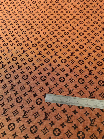 Fashion Orange LV Jacquard Cloth Fabric For Handmade Sneaker,Upholstery And Apparel