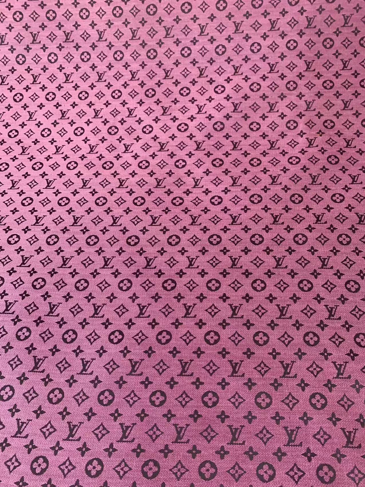 Fashion Pink LV Jacquard Cloth Fabric For Handmade Sneaker,Upholstery And Apparel