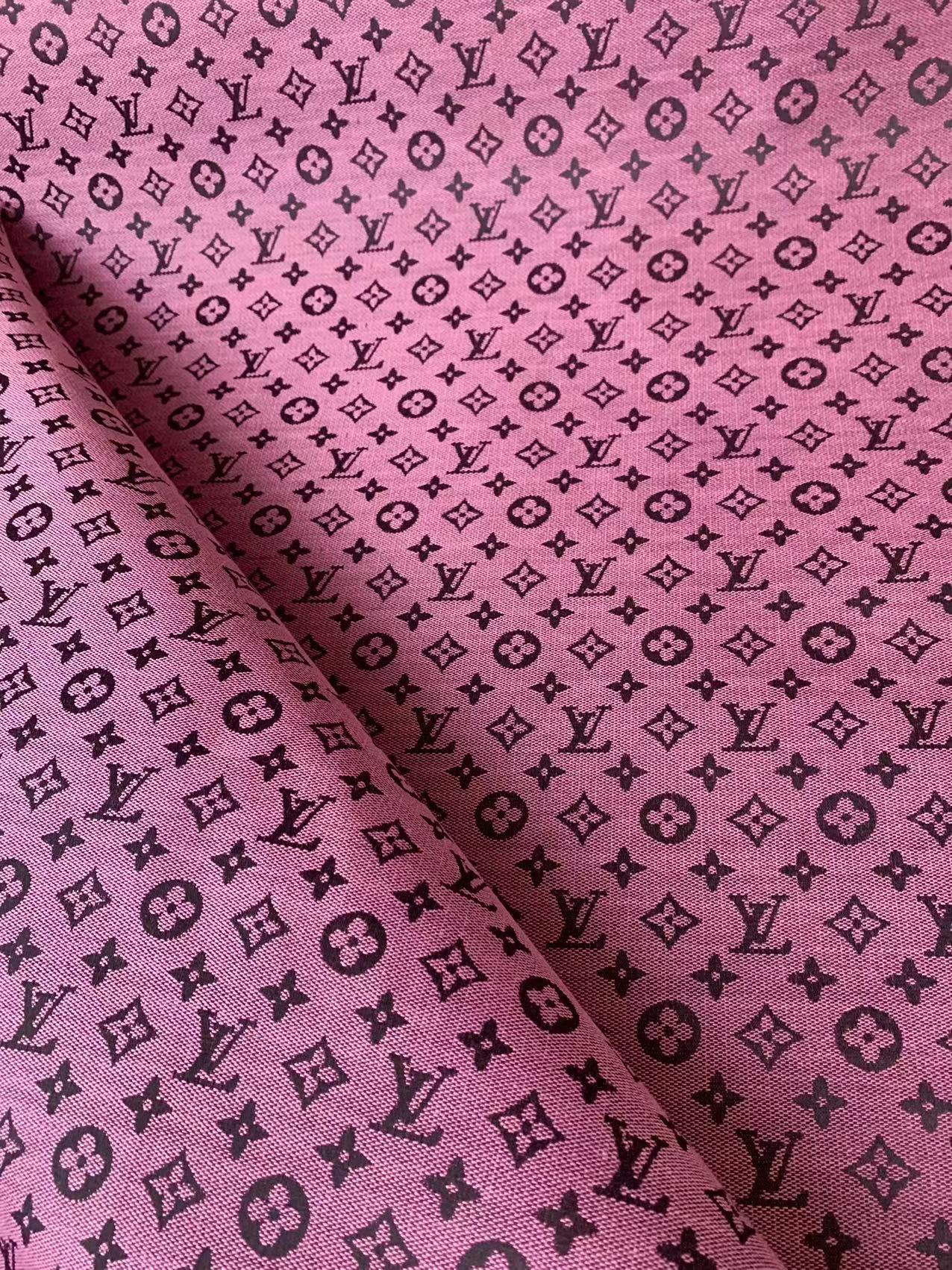 Fashion Pink LV Jacquard Cloth Fabric For Handmade Sneaker,Upholstery And Apparel