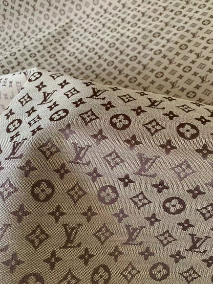 Fashion Tan LV Jacquard Cloth Fabric For Handmade Sneaker,Upholstery And Apparel