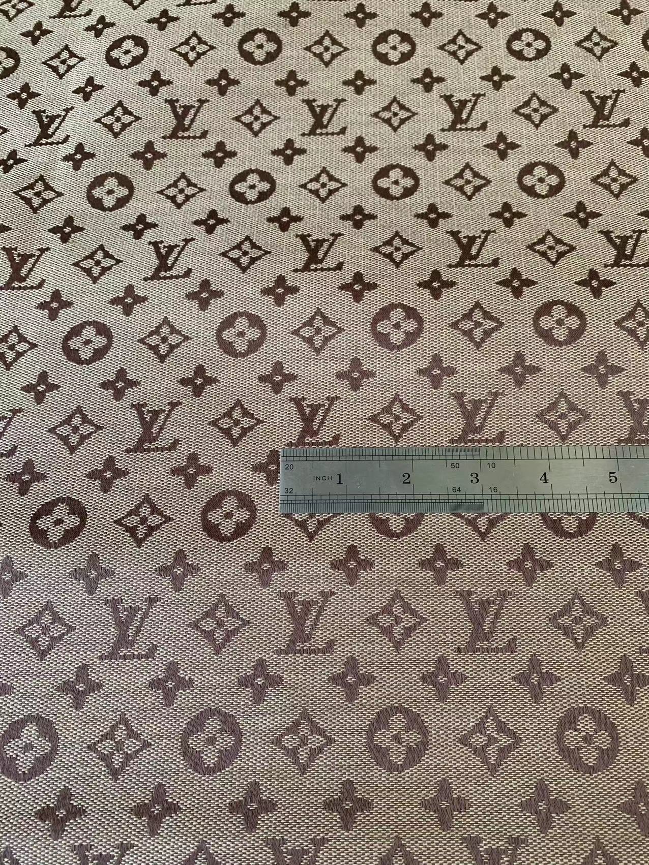 Fashion Tan LV Jacquard Cloth Fabric For Handmade Sneaker,Upholstery And Apparel