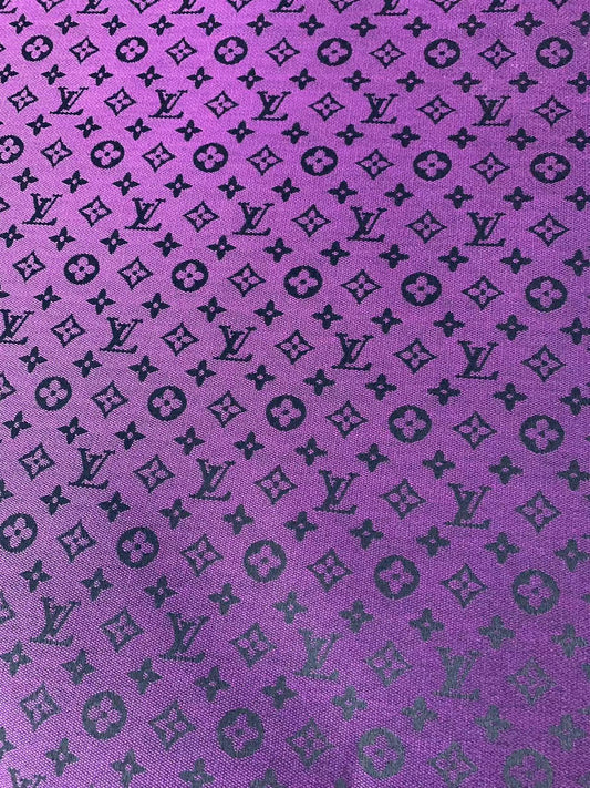 Fashion Purple LV Jacquard Cloth Fabric For Handmade Sneaker,Upholstery And Apparel