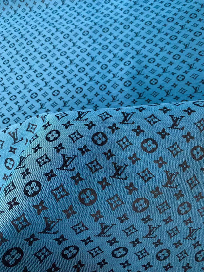 Fashion Blue LV Jacquard Cloth Fabric For Handmade Sneaker,Upholstery And Apparel