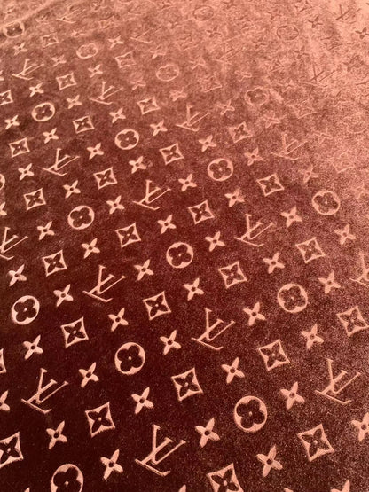 Popular Luxury LV Knitting Velvet Fabric For Handmade Sneaker,Car Upholstery and Apparel By Yard(Brown)