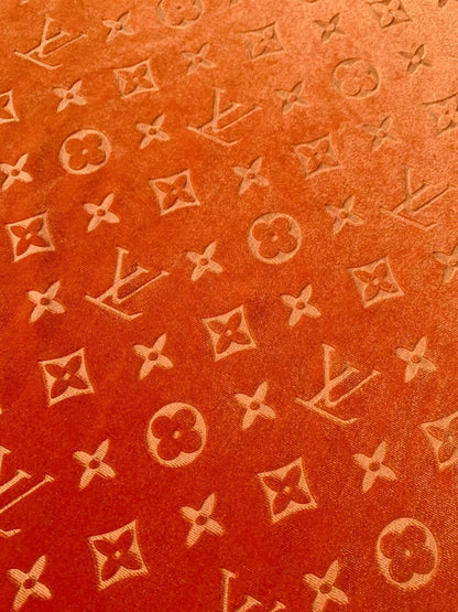 Popular Luxury LV Knitting Velvet Fabric For Handmade Sneaker,Car Upholstery and Apparel By Yard(Orange)