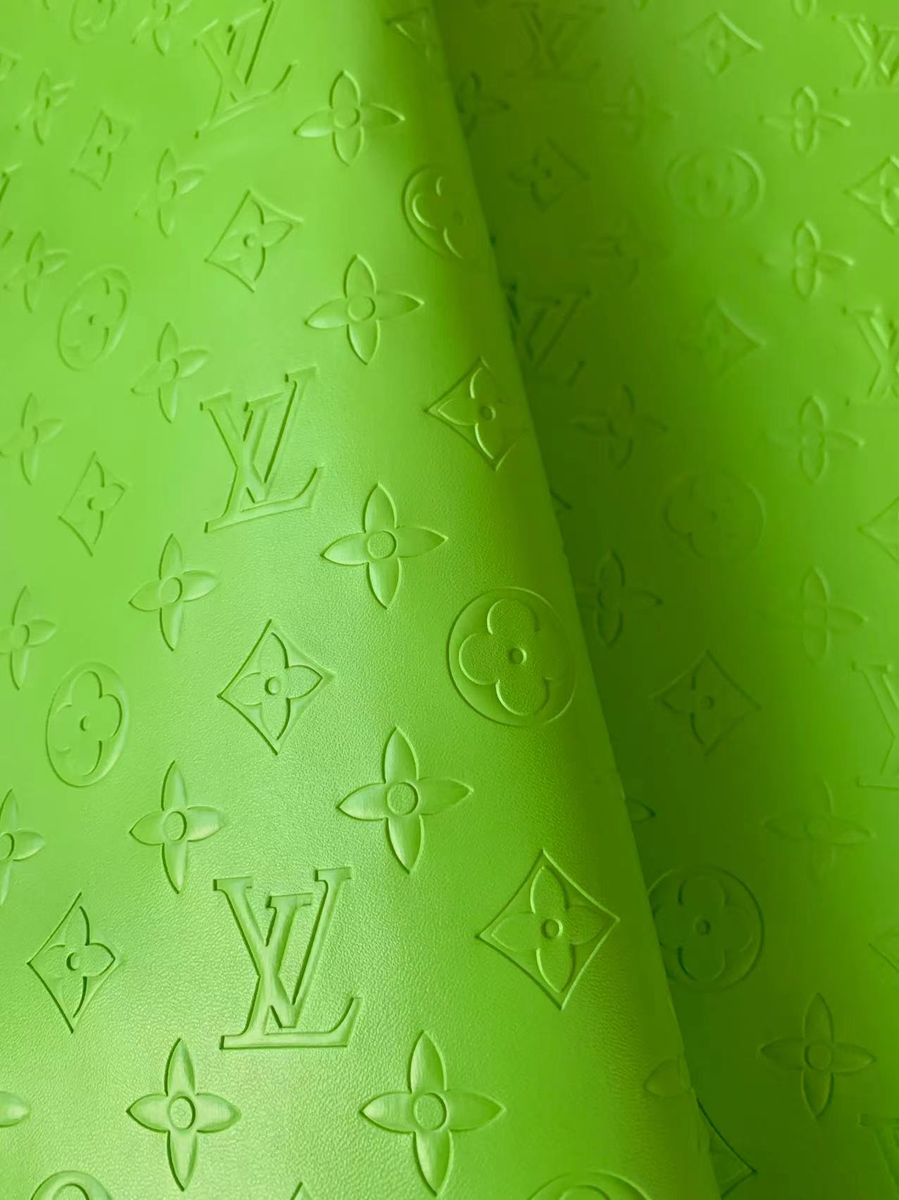 Napa Material Lamborghini Green Embossed LV Leather For Car Upholstery Furniture Handicraft