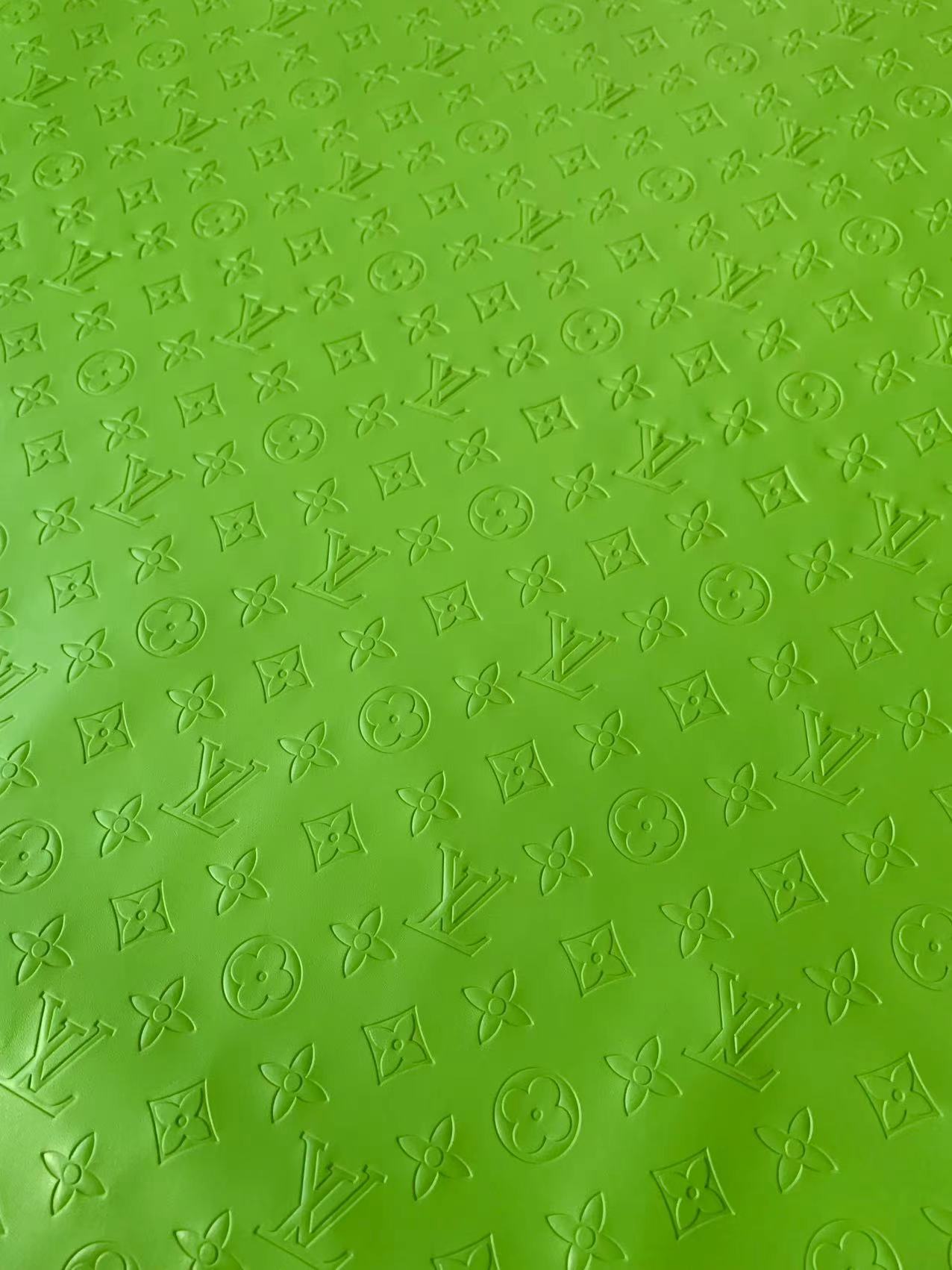 Napa Material Lamborghini Green Embossed LV Leather For Car Upholstery Furniture Handicraft