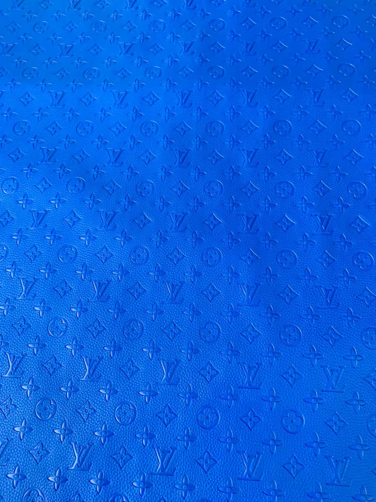 Fashion Embossed Jewelry Blue LV Leather For Handmade Bags and Shoes ,Car Upholster By Yard