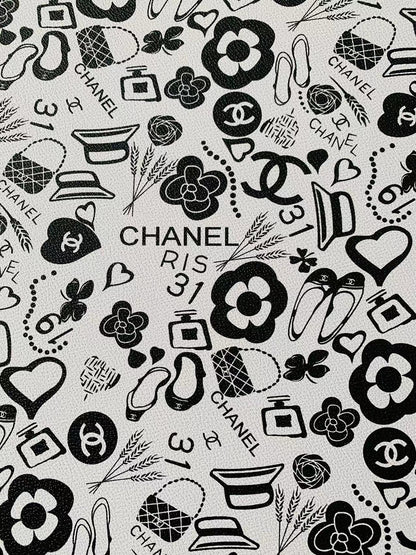 New DIY Chanel Design Leather Fabric For Handmade Sneaker ,Upholstery ,Bag Handicraft Goods By Yard