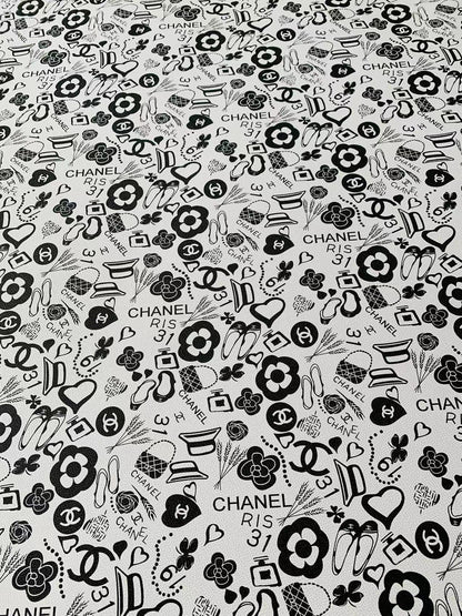 New DIY Chanel Design Leather Fabric For Handmade Sneaker ,Upholstery ,Bag Handicraft Goods By Yard