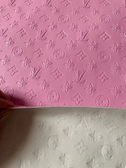 Napa Material Pink Embossed LV Leather For Upholstery Furniture Handicraft