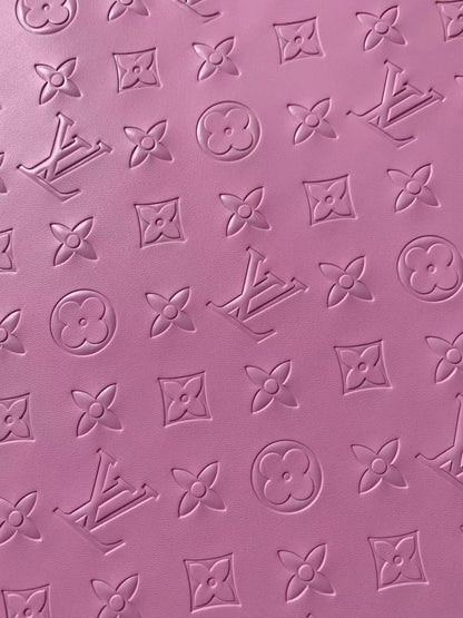 Napa Material Pink Embossed LV Leather For Upholstery Furniture Handicraft