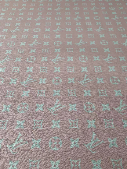 Fashion Pink LV Design Vinyl Leather for Handmade Shoes ,Handmade Bags Leather By Yard