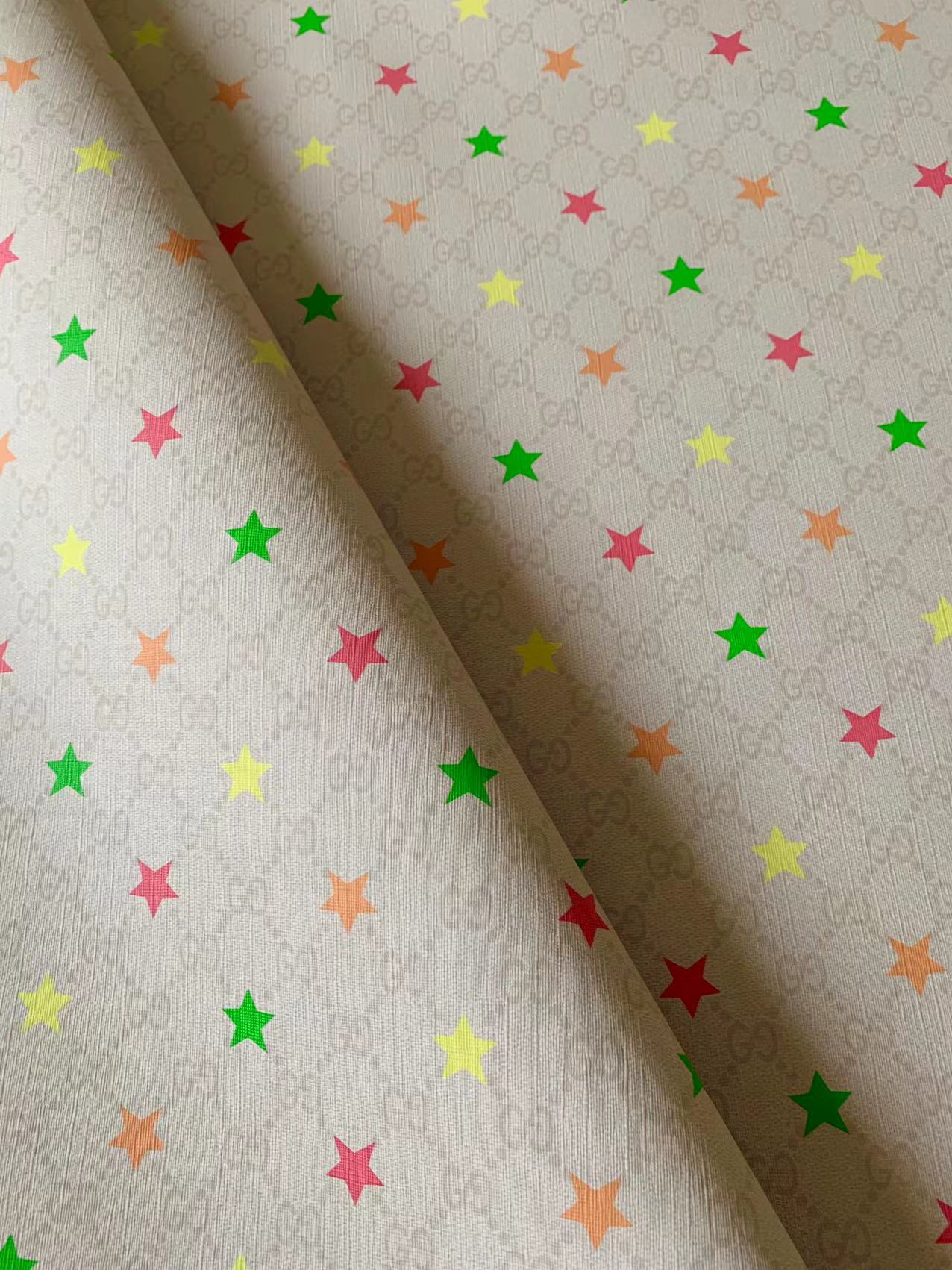 Fashion Gucci With Star Design Leather Fabric For Handmade Bag ,Sneaker,Upholstery Goods By Yard