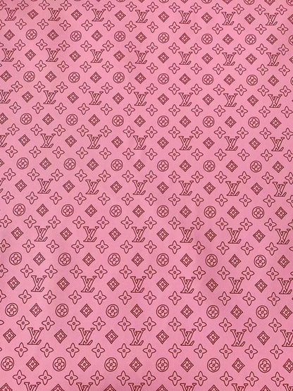 Fashion Pink Pencil Design LV Leather Fabric For Handmade Sneaker,Furniture ,Upholstery Goods By Yard