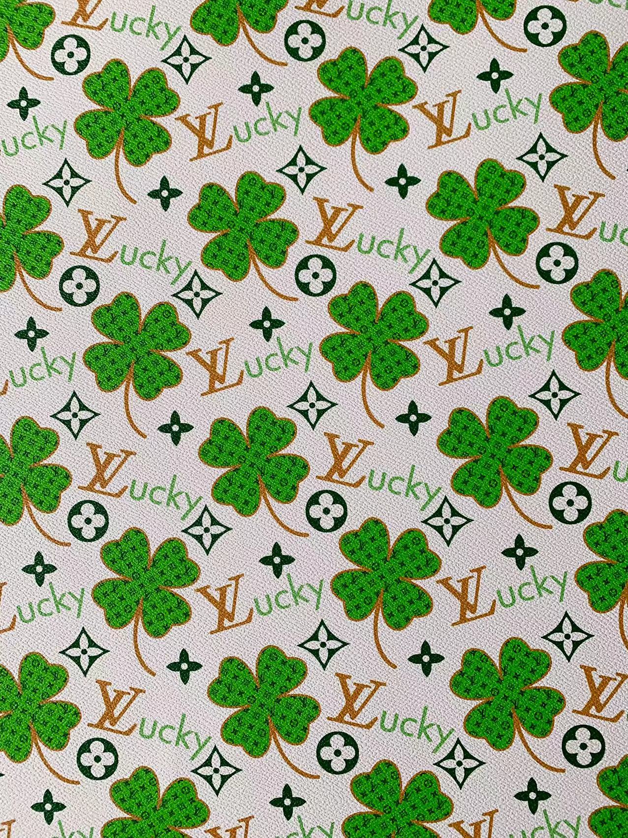 Tianchao New Lucky Design Clover LV Vinyl Leather For Handmade Sneaker , Upholstery Goods By Yard