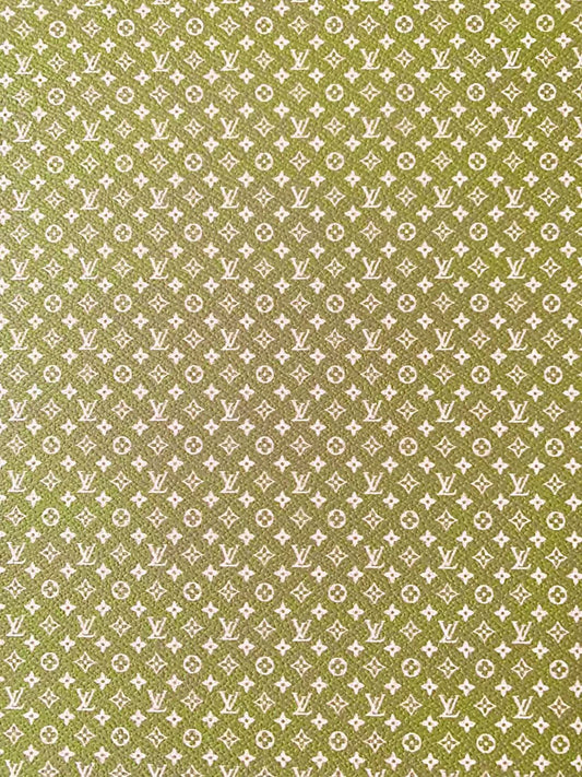 New Matcha LV Small Size 0.5mm vinyl leather For Sneaker,upholstery and Handicraft Goods