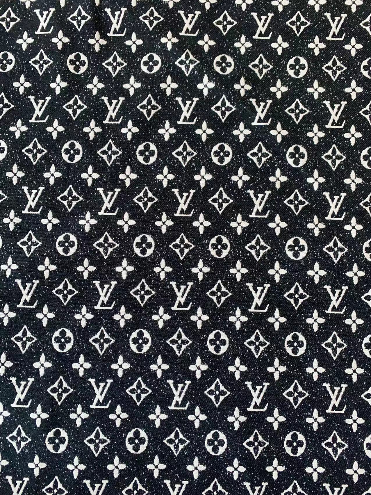 Tianchao Black LV Denim Woven Jacquard fabric ,Jean Fabric For Handmade Goods By Yard