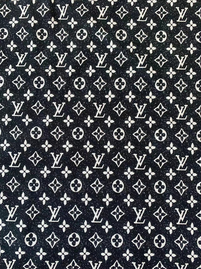 Tianchao Black LV Denim Woven Jacquard fabric ,Jean Fabric For Handmade Goods By Yard